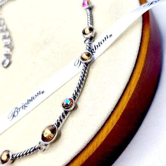 Brighton Monte Carlo Collar Necklace With Gold Pearls And Swarovski AB Crystal D - Picture 5 of 11